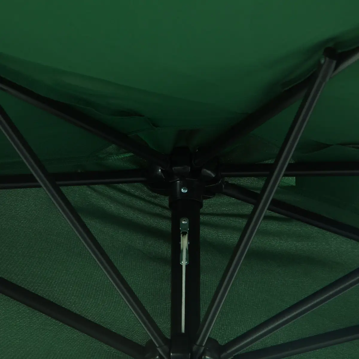 Outsunny 3m Half Parasol Umbrella Metal Frame Crank NO BASE INCLUDED, Green - Parasol