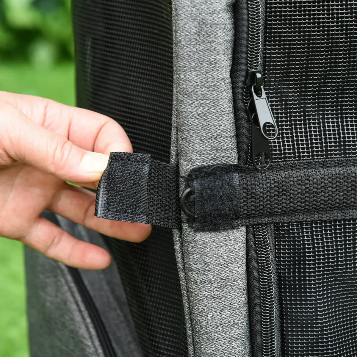 Pawhut Pet Travel Backpack Bag Cat Dog Carrier w/ Trolley and Telescopic Wheel Grey - Pet Carrier