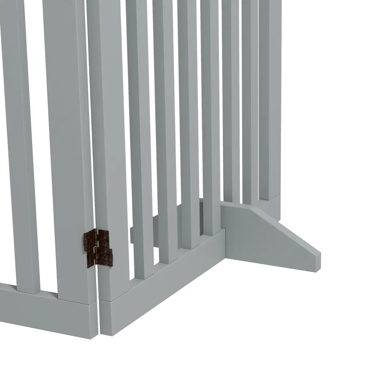 PawHut PawHut Pet Gate Foldable Fence Freestanding Dog Barrier w/ Support Feet Grey - Pet Gate