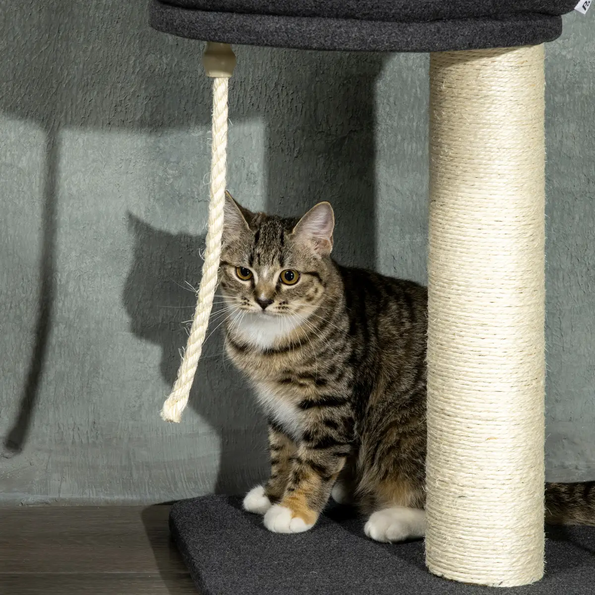 PawHut PawHut Floor-To-Ceiling Cat Tree, Height Adjustable, Black - Cat Tree