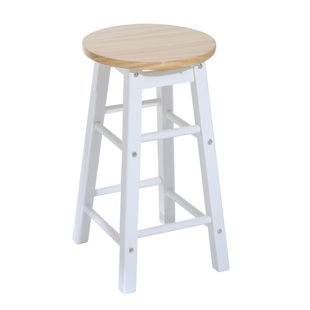 3pc Wooden Kitchen Cart Mobile Rolling Trolley Folding Stools Wheels Drawers - from Unbranded