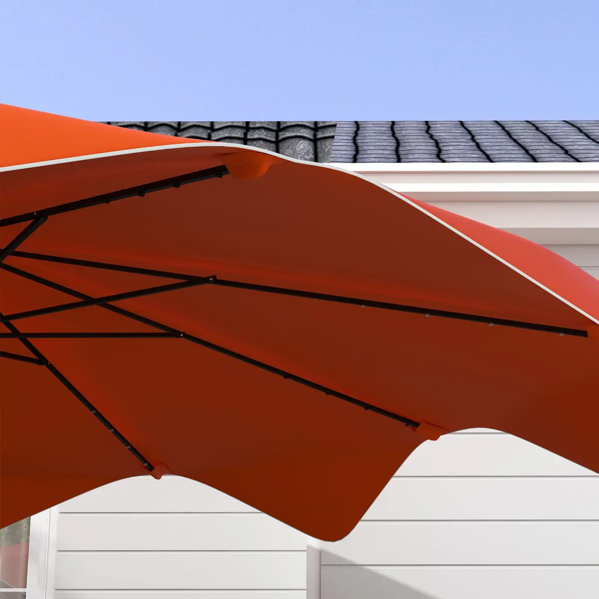 Outsunny Outsunny Garden Parasol Umbrella with LED Lights and Tilt, Table Umbrella - Parasol
