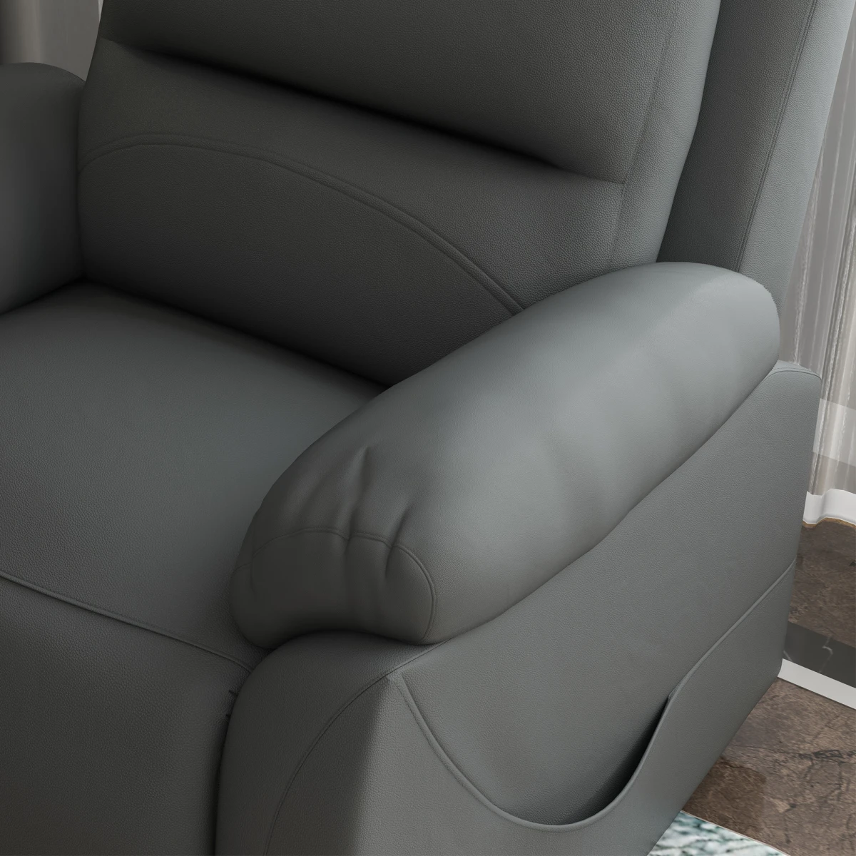 HOMCOM Power Lift Recliner Chair Standard Size Remote Control 135 Degree Recline For Living Room Grey by HOMCOM