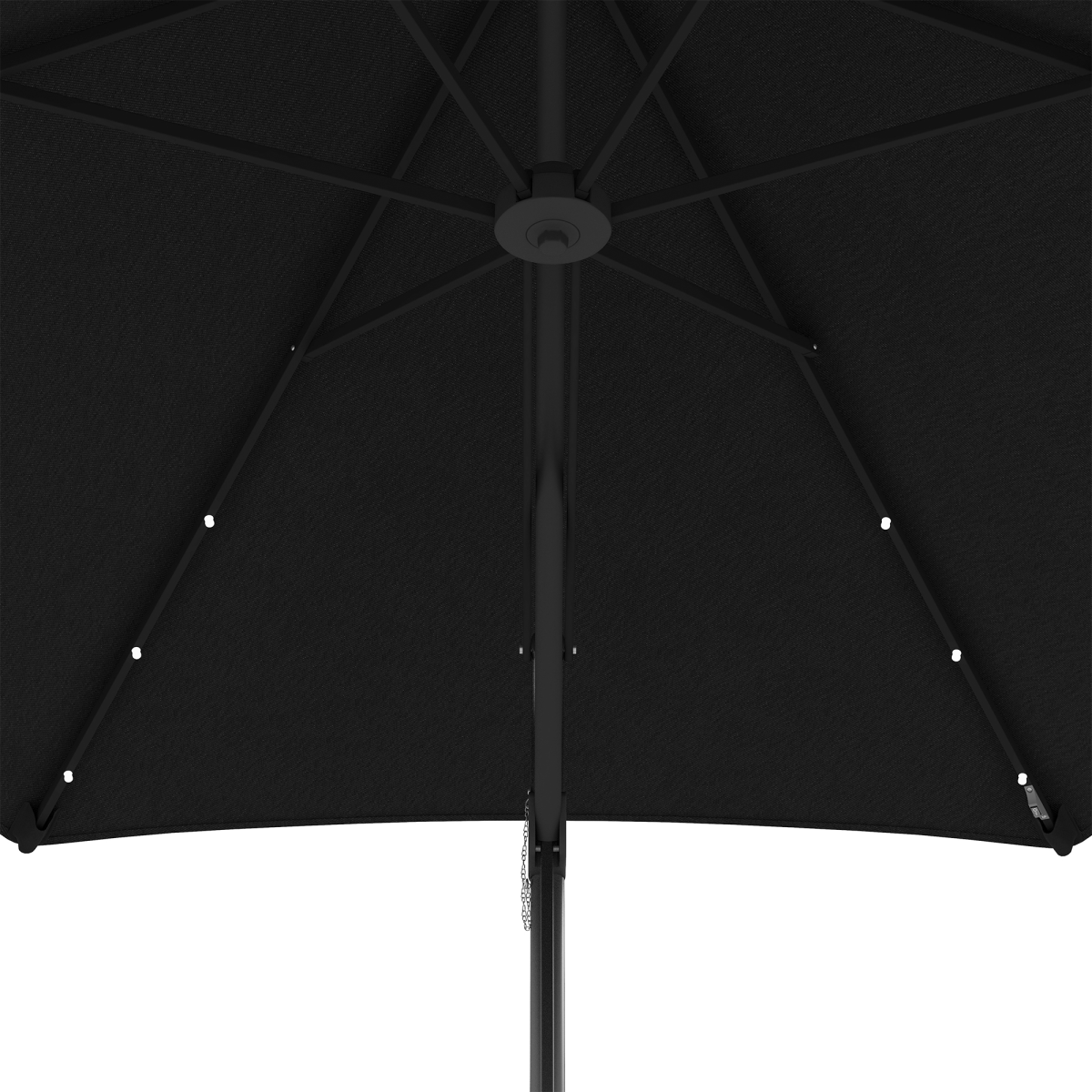 Outsunny Outsunny 3(m) Cantilever Garden Parasol Umbrella W/ Solar LED and Cover, Black - Parasol