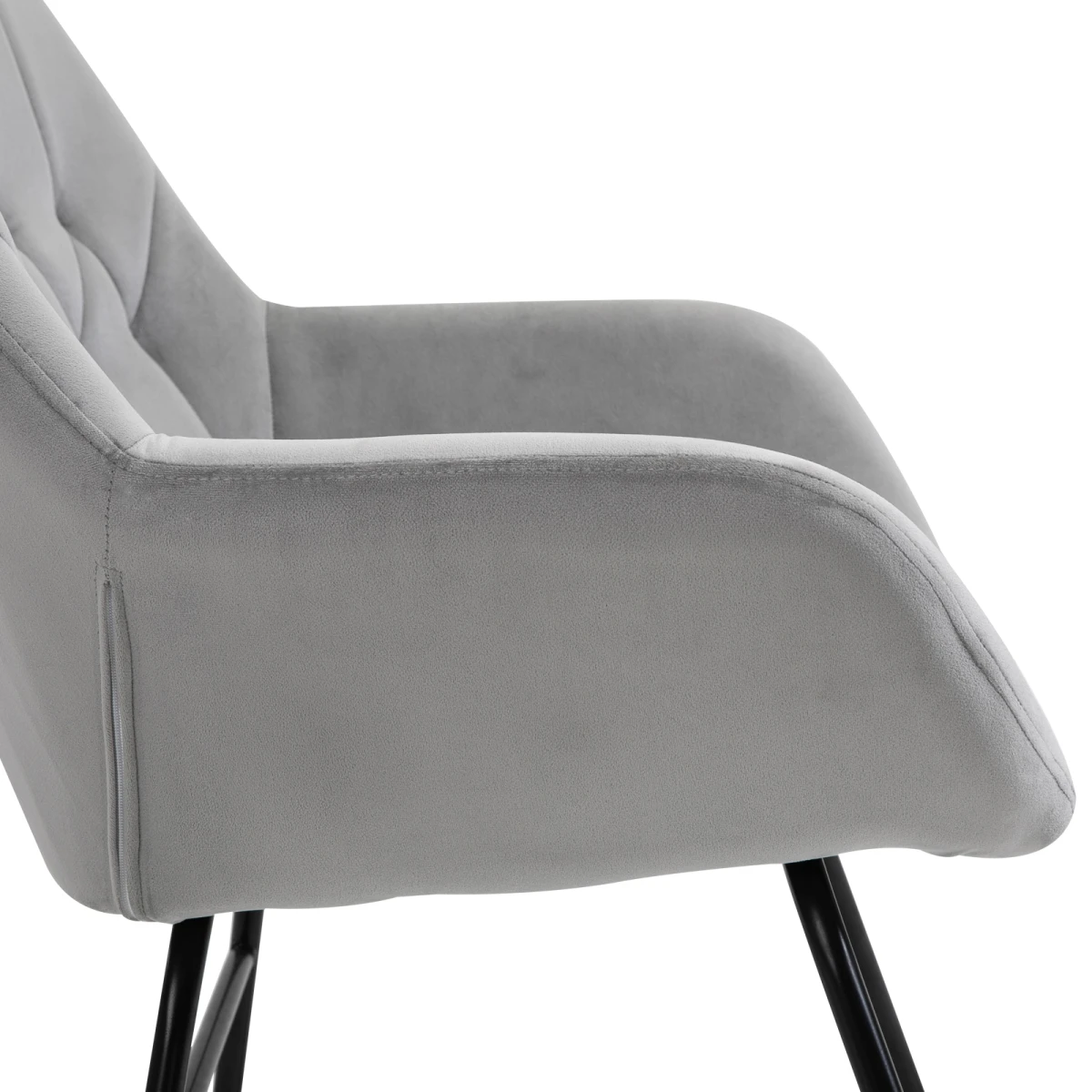Unbranded Premium Rocking Chair Tub Shape With Steel Frame And Plush Padding For Home Office Grey Ergonomic Back Support - Accent Chair