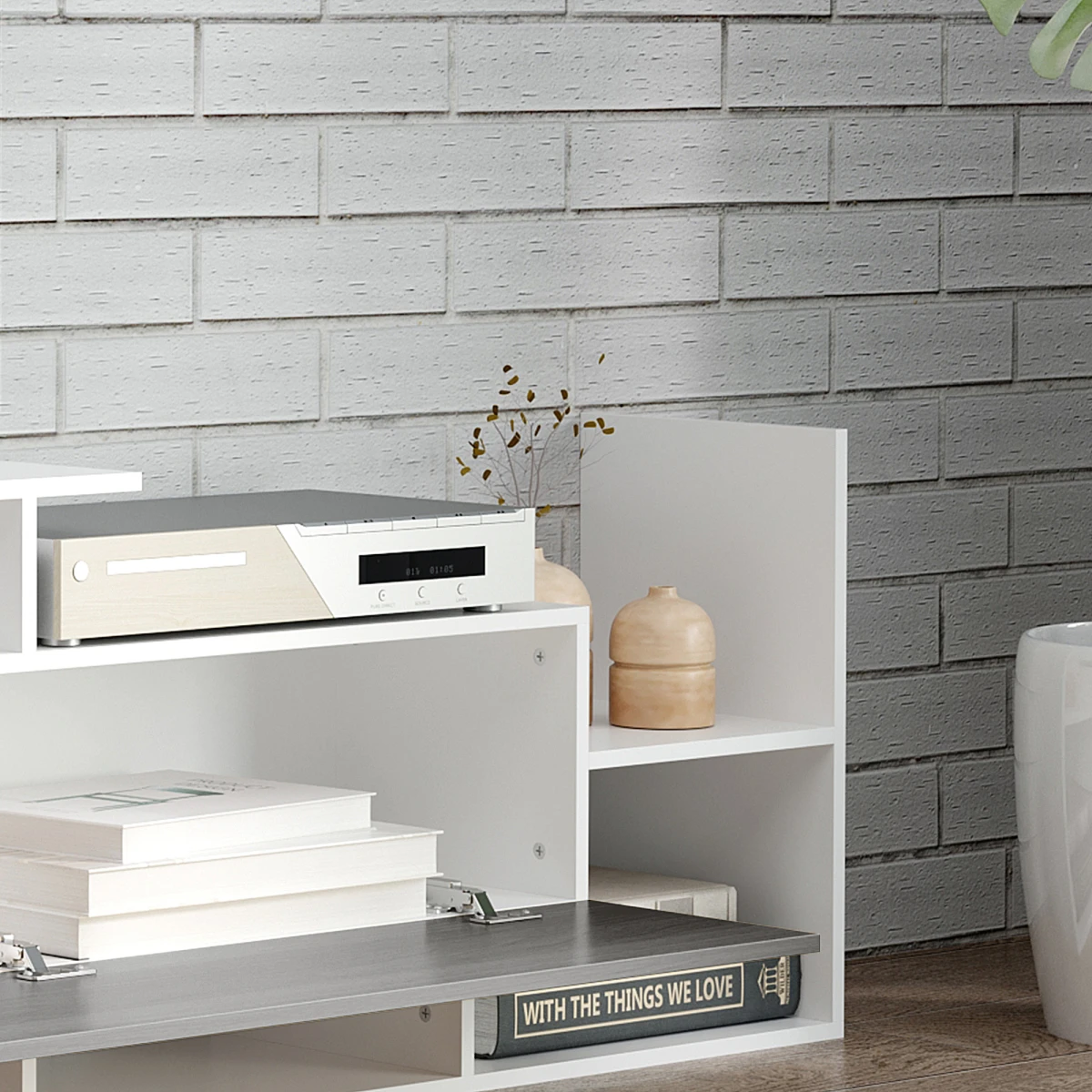 Homcom HOMCOM TV Cabinet Living Room Open Shelves Hidden Cabinet - TV Unit