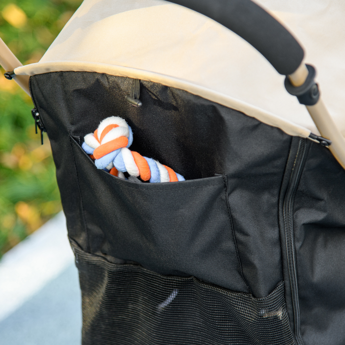 PawHut Pet Stroller for XS and S Dogs with Rain Cover - Khaki - from PawHut