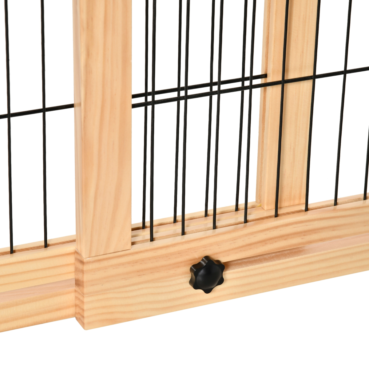 Adjustable Wooden Pet Gate Freestanding Dog Barrier for Doorway Pawhut - from Unbranded
