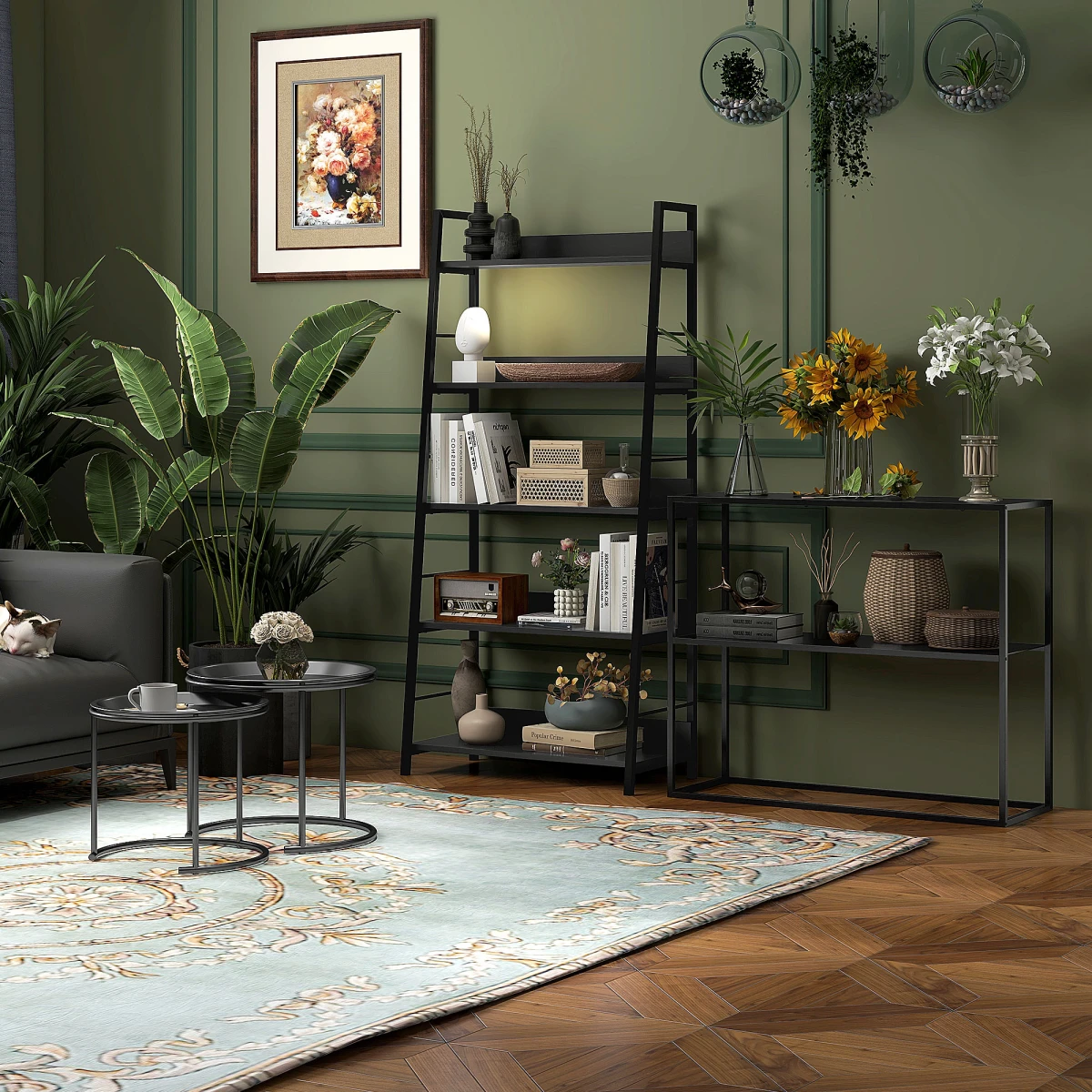 HOMCOM HOMCOM Nesting Tables Tray Removable Living Room - Nest of Tables