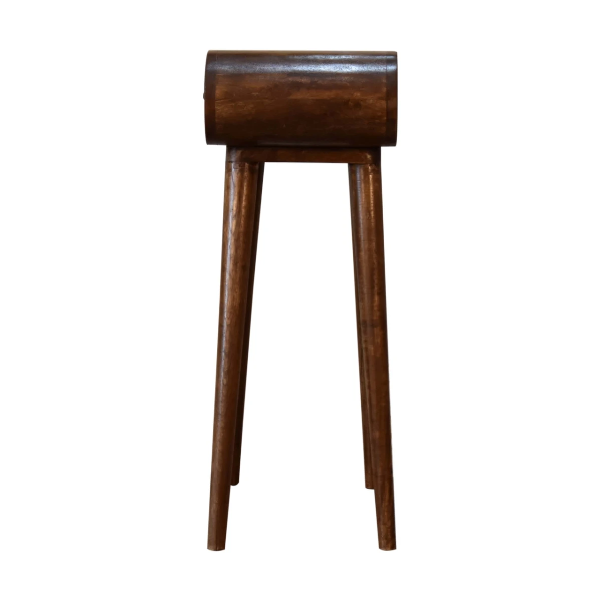 Artisan Solid Wood Mini Console Table With Chestnut Finish, Nordic Legs And Rounded Edges For Modern Home Decor by Artisan Furniture