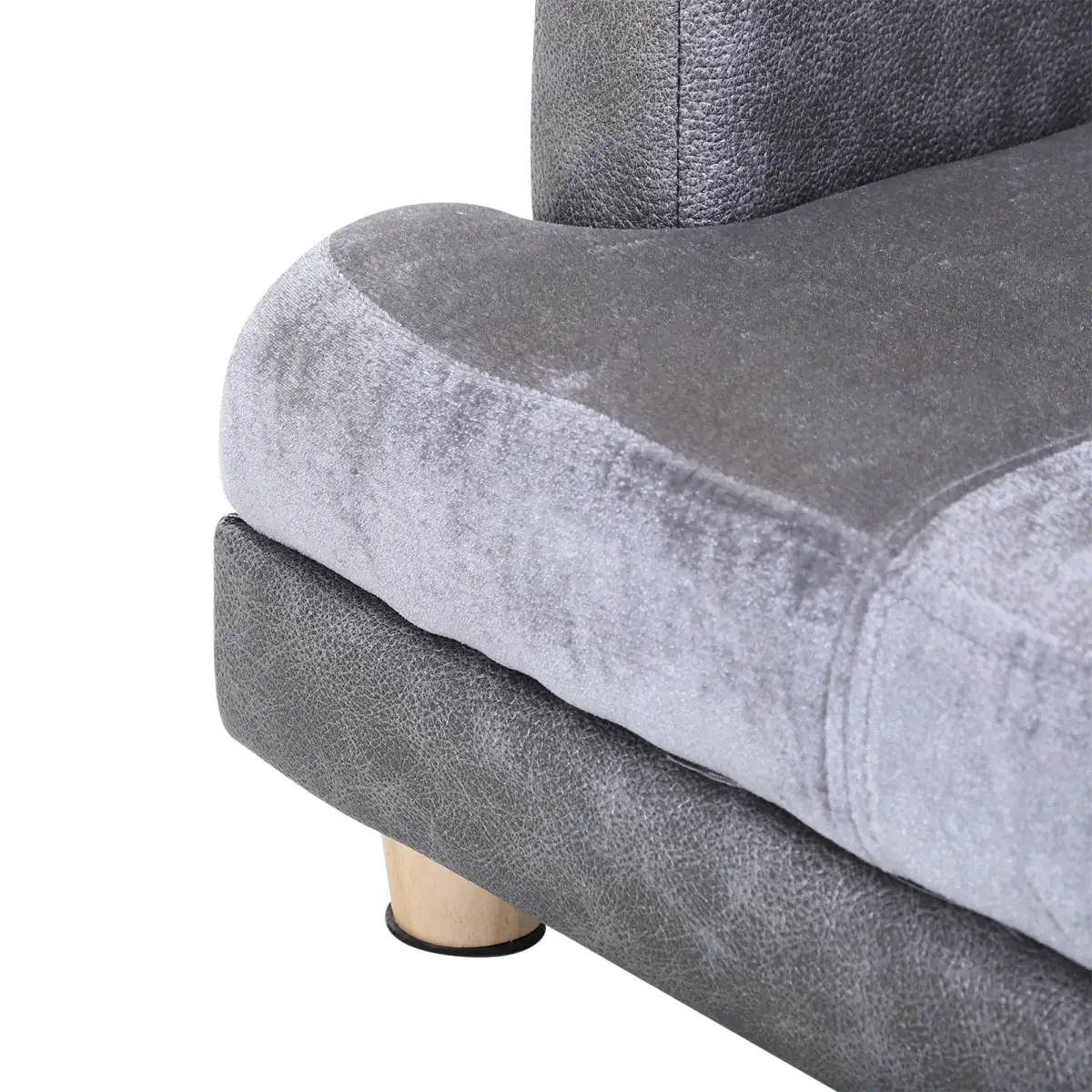 PawHut Dog Sofa Bed Kitten Couch Lounge for Small-Sized Dogs, Soft Padded - Grey - Dog Beds