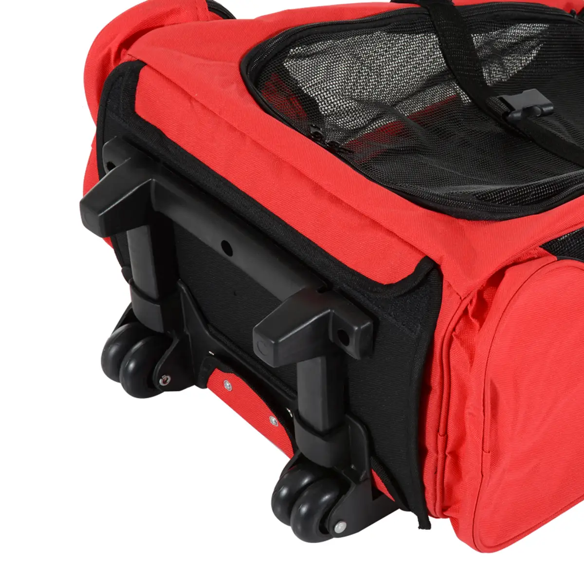 Pawhut Pet Travel Backpack Bag Cat Puppy Dog Carrier w/ Trolley and Telescopic Handle - Pet Carrier