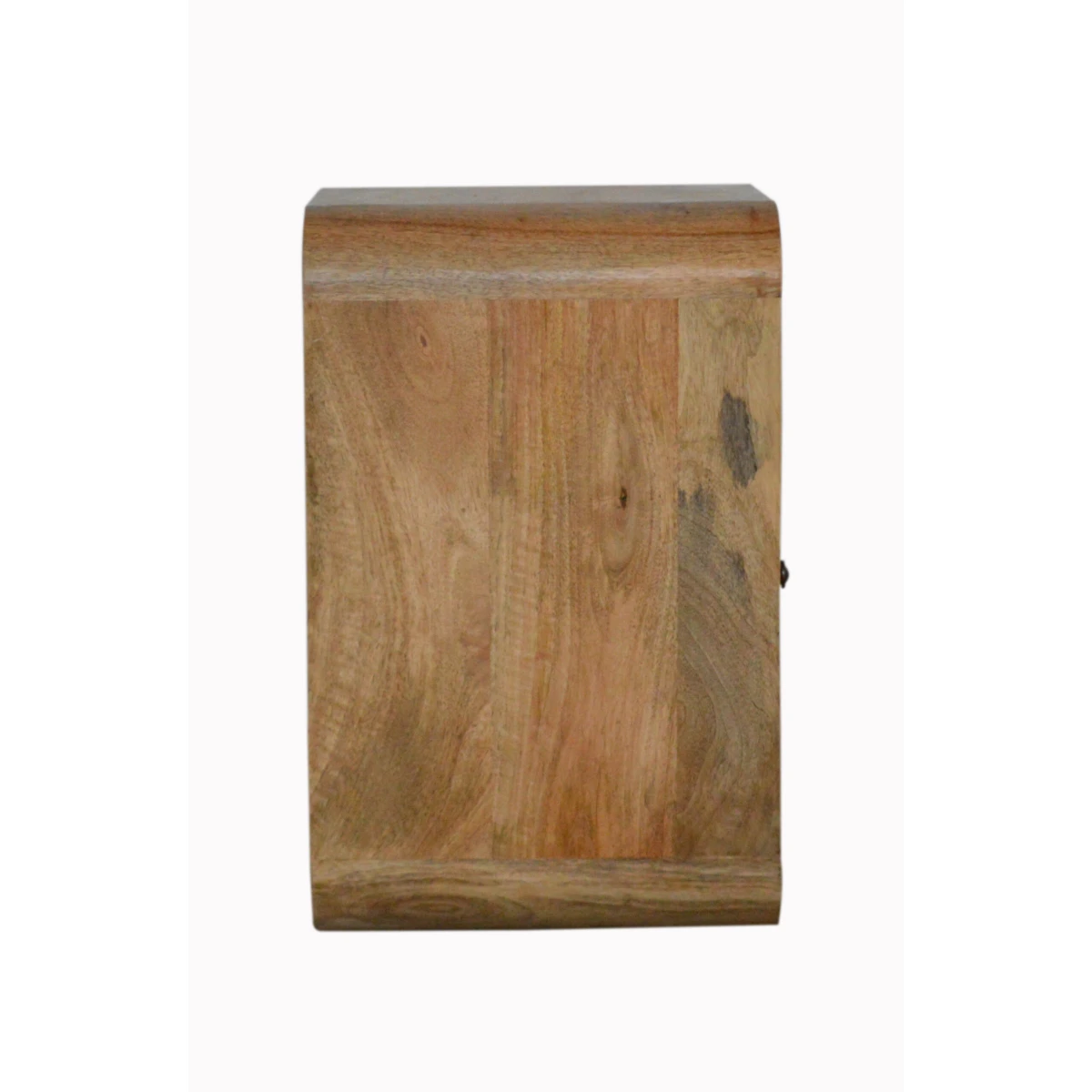 Artisan Furniture Artisan Furniture London Bedside Table Solid Mango Wood Oak Finish Brass Knob 1 Drawer 2 Open Shelves - Bedside Table