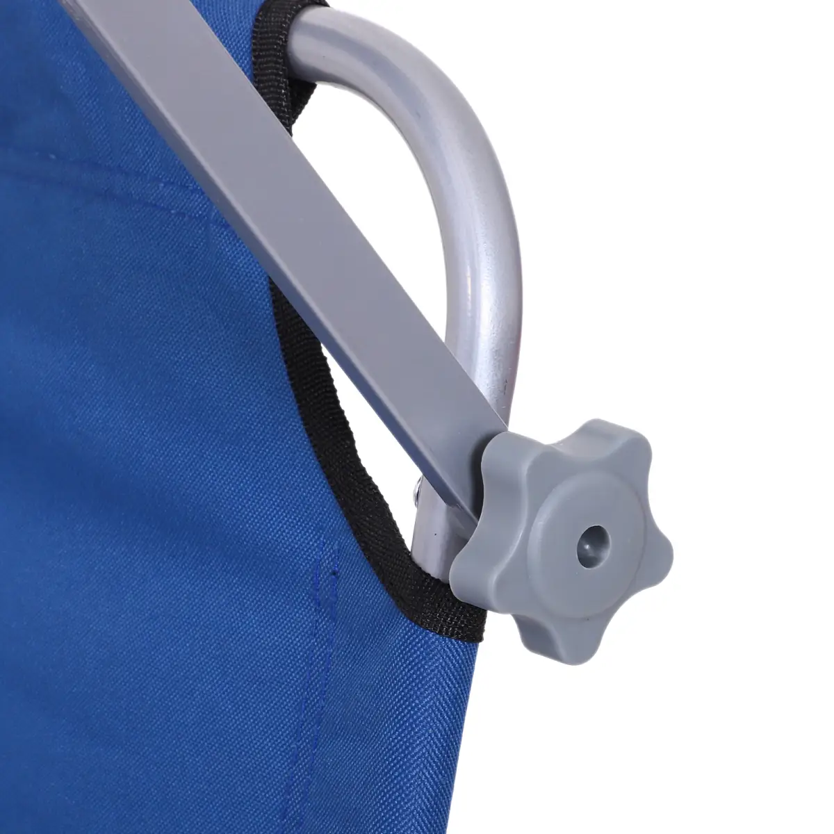 Outsunny Reclining Chair Folding Lounger Seat & Sun Shade Awning Beach, Blue - Folding Chairs