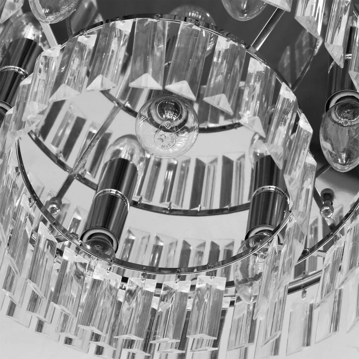 Crystal Ceiling Lamp Round 7 Light Hallway by HOMCOM