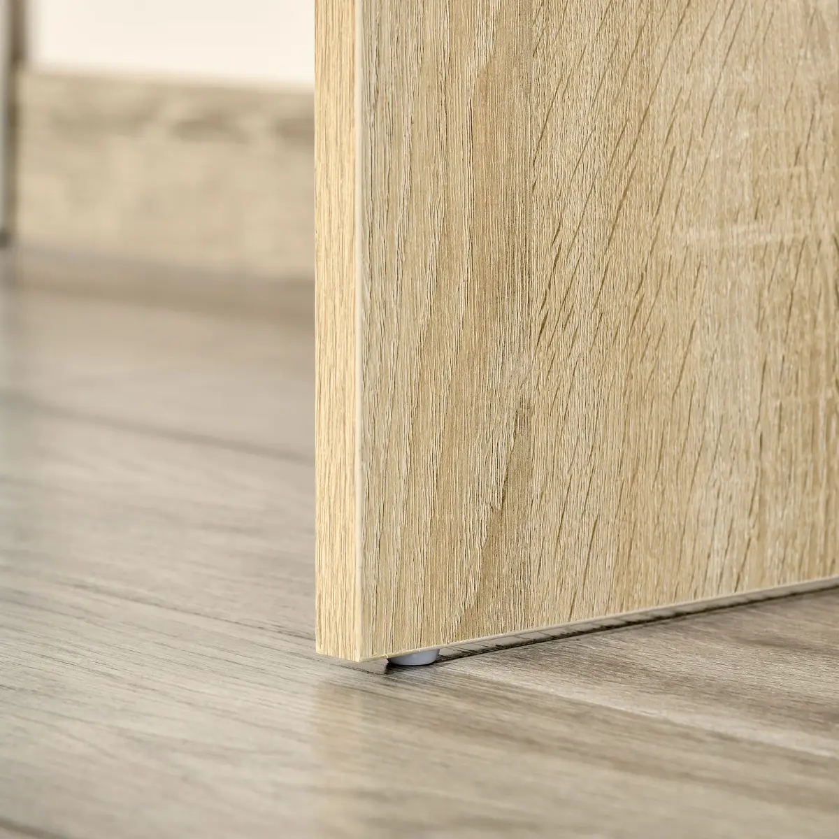HOMCOM L-Shaped Corner Computer Desk Oak and White - Desk