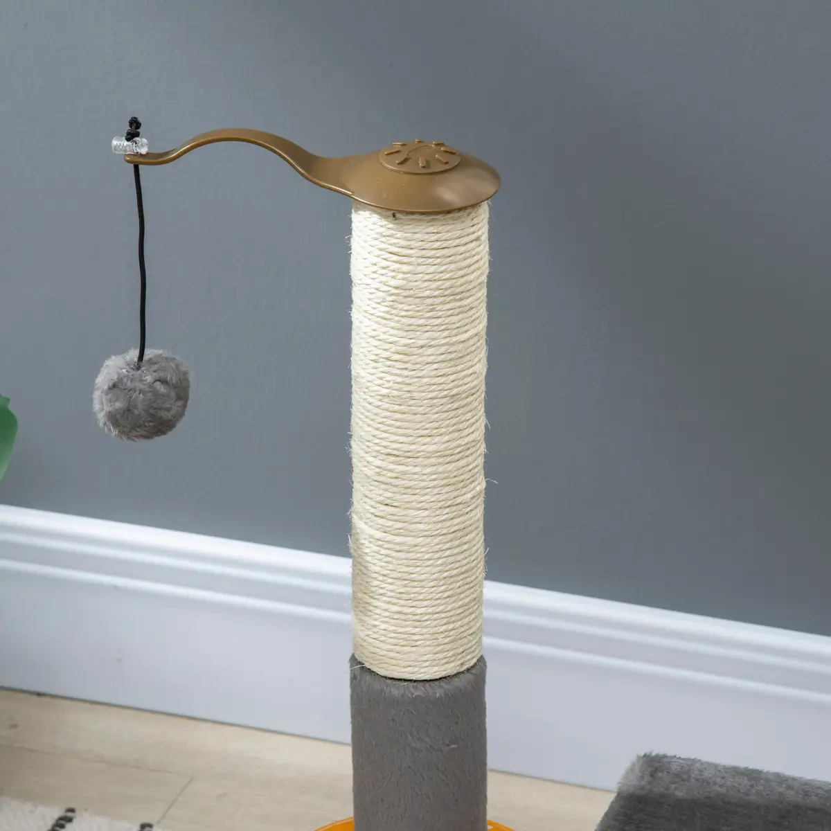 PawHut PawHut 56cm Cat Tree for Indoor Cats, Scratching Post w/ Cat Toys - Grey -