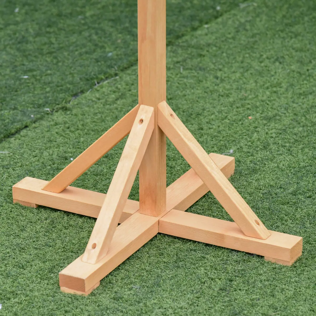 Pawhut Wooden Bird Feeder Freestanding Cross-shaped Support Feet Weather Resistant - Bird Feeder