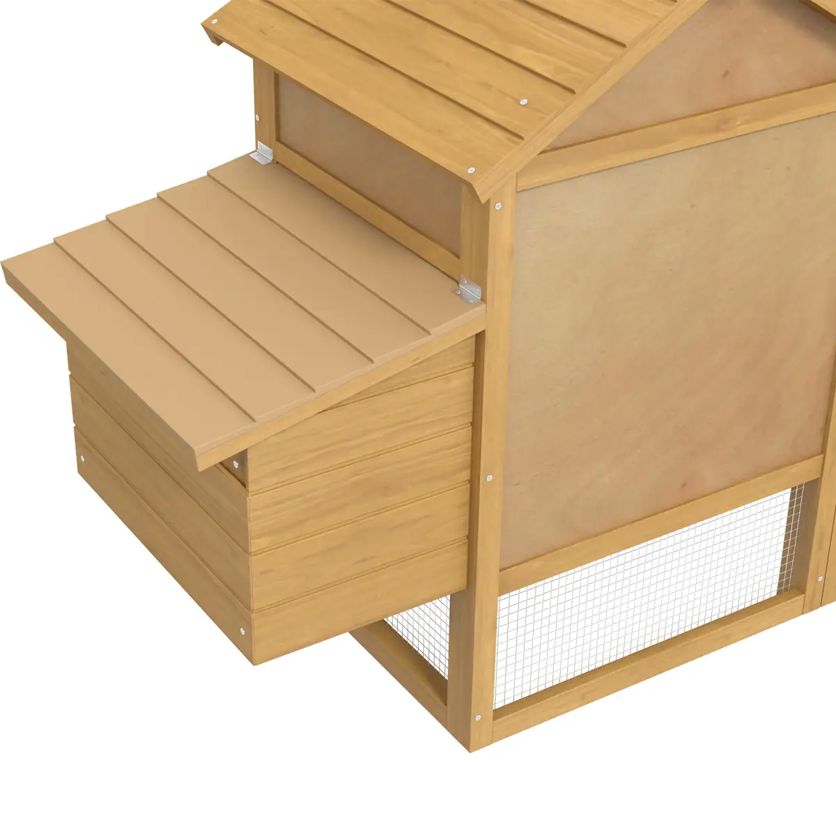 Unbranded Small Chicken Coop Hen Cage Nesting Box Outdoor Run Wood Color 150.5 x 54 x 87cm - Chicken Coop