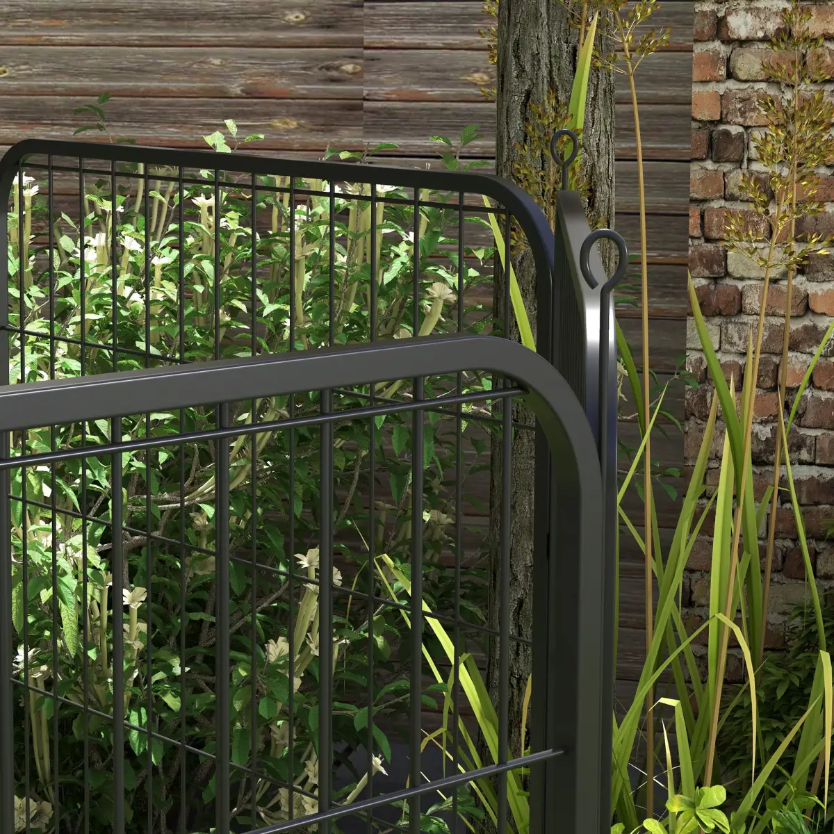 Pawhut 4 Sizes Pet Playpen Dog Rabbit Puppy Cage Folding Run Fence Metal Hutch - Pet Playpen