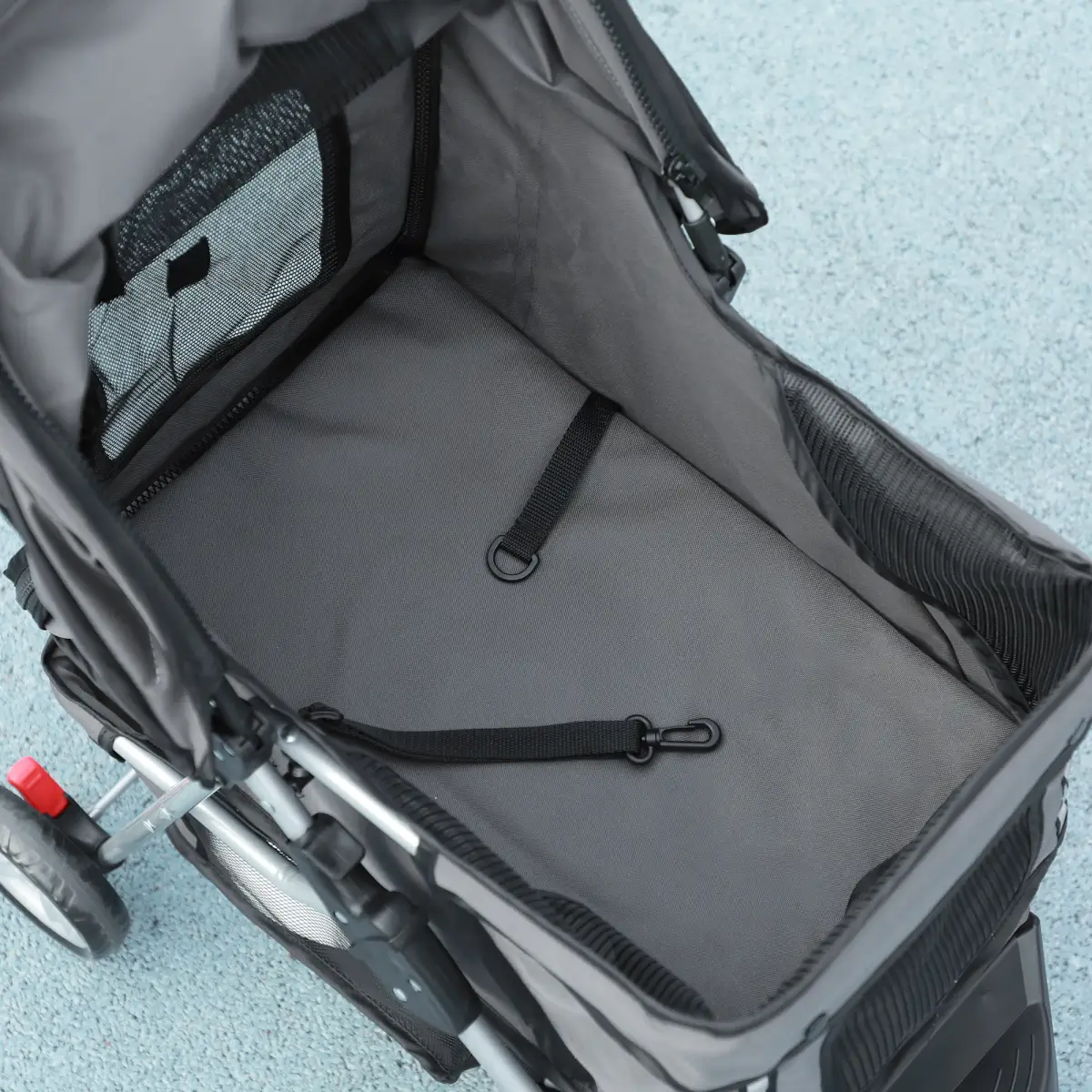 PawHut PawHut Pet Stroller Pushchair Carrier for Cat Puppy with 3 Wheels Dark Grey - Pet Carrier