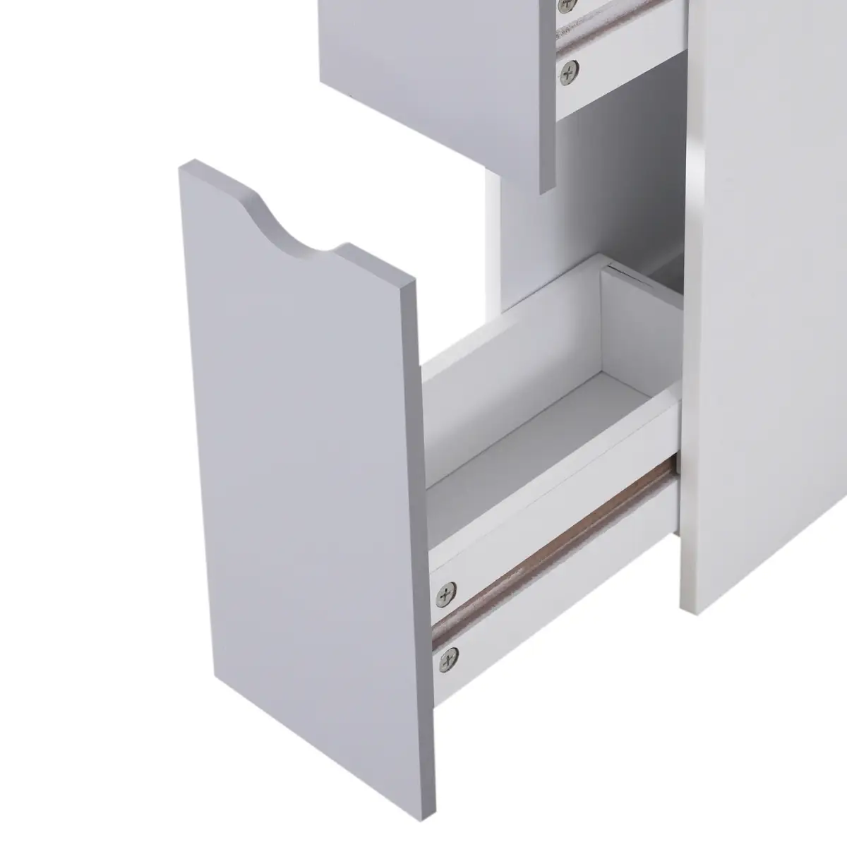 Unbranded HOMCOM Bathroom Storage Cupboard Thin Cabinet Unit Shelf White w/ Drawers - Display Cabinet
