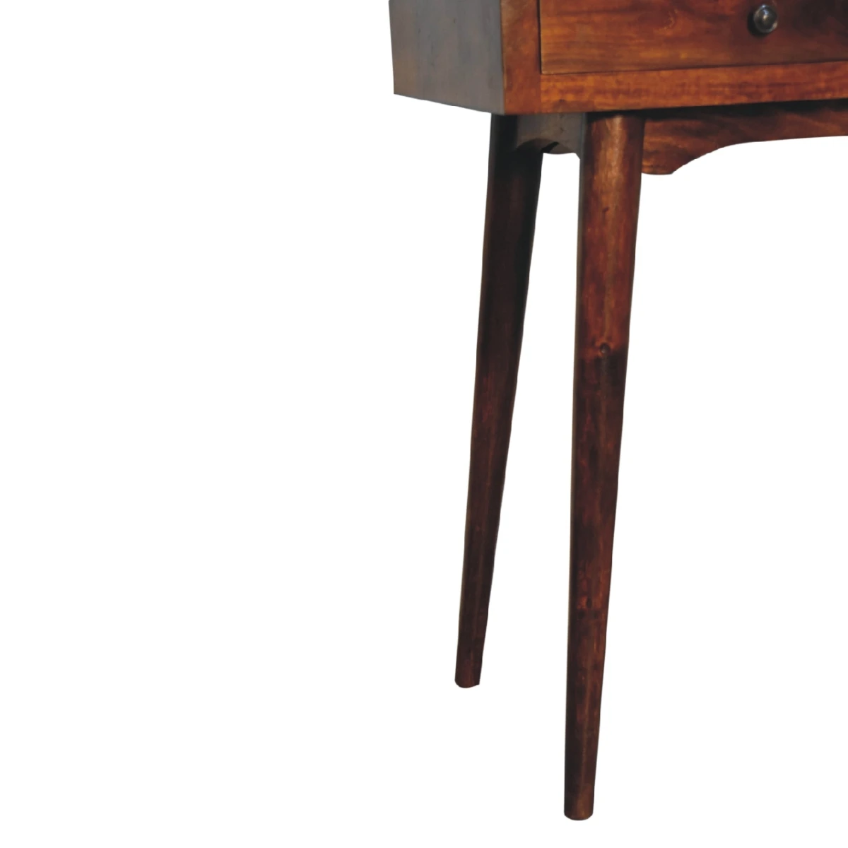 Artisan Console Table Compact Solid Mango Wood Two Drawer Chestnut Finish For Hallways by Artisan Furniture
