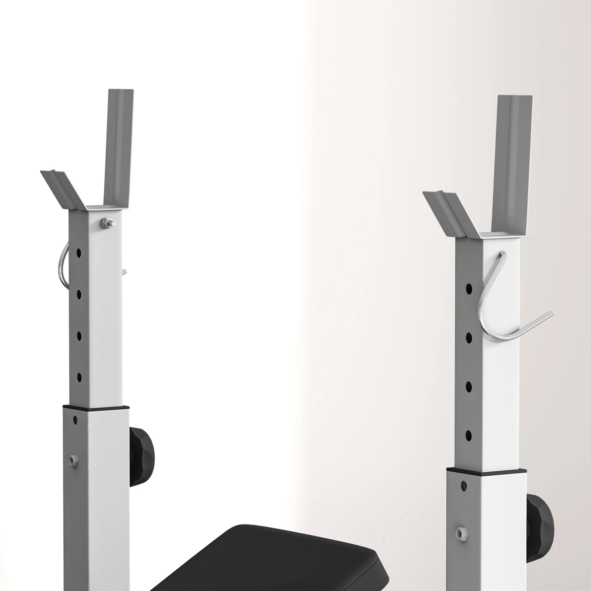 HOMCOM HOMCOM Adjustable Weight Bench with Squat Rack, Leg Developer, Grey - Wine Rack