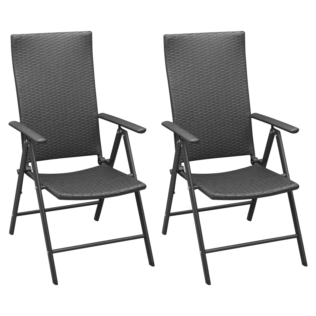VidaXL Garden Dining Set 3Pc Black Brown Weatherproof Patio by vidaXL