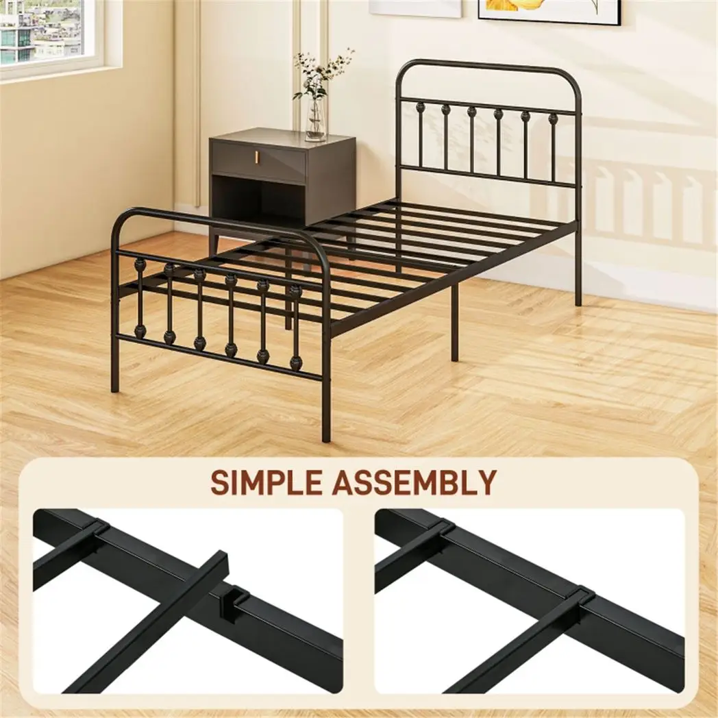 N/A Single Metal Bed Frame - Bed Frames