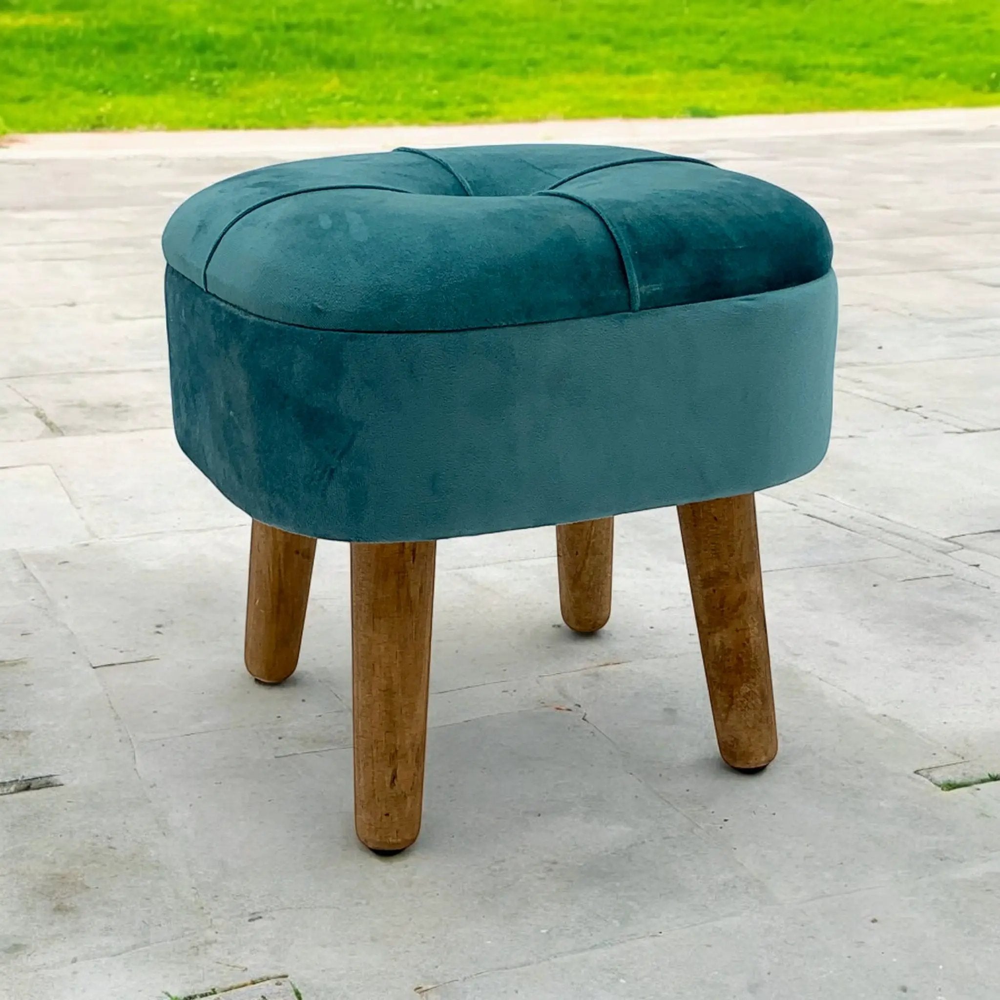 MSL BLUE WOODEN STOOL - Footstool