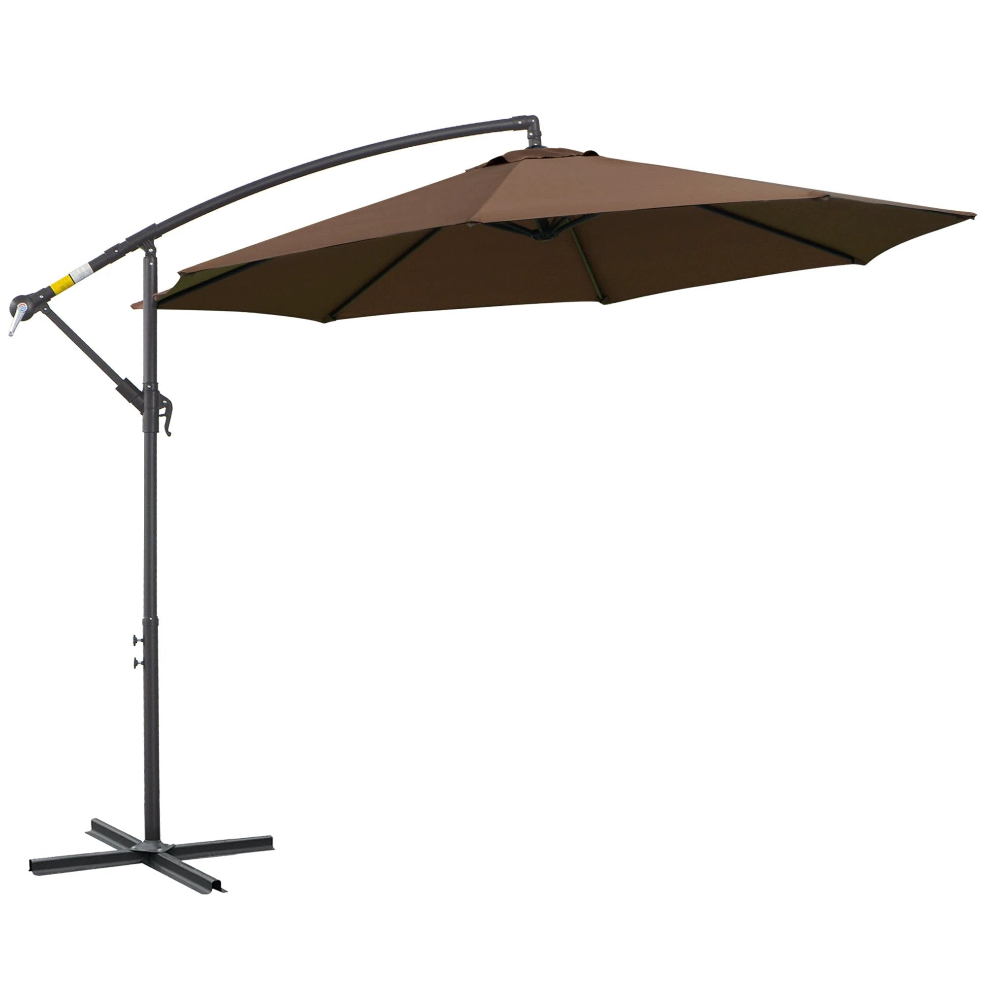 Outsunny 3m Garden Banana Parasol Cantilever Umbrella withCrank& Base by Outsunny