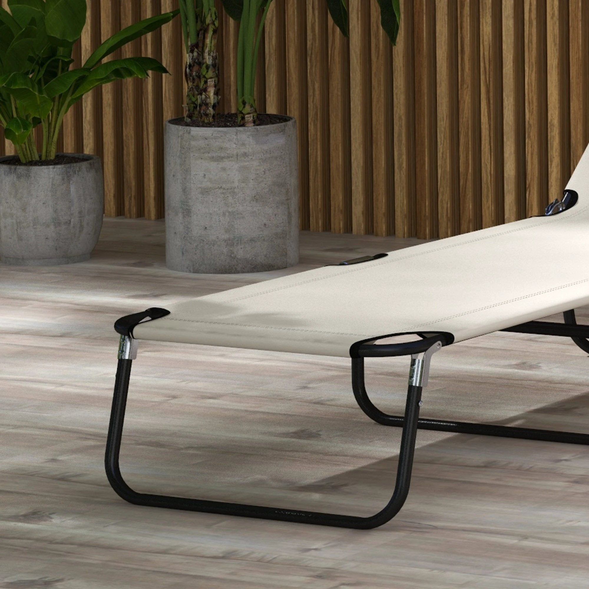 Outsunny Outsunny 2 Piece Reclining Chaise Lounge with 5-Level Adjustable Backrest - Sun Lounger
