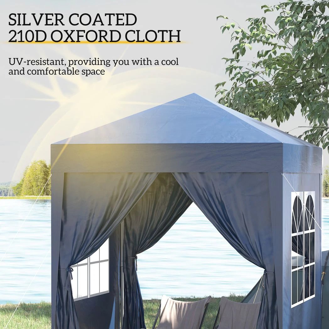 Outsunny 2x2m Garden Pop Up Gazebo Marquee Party Tent Wedding Awning Canopy - Gazebos