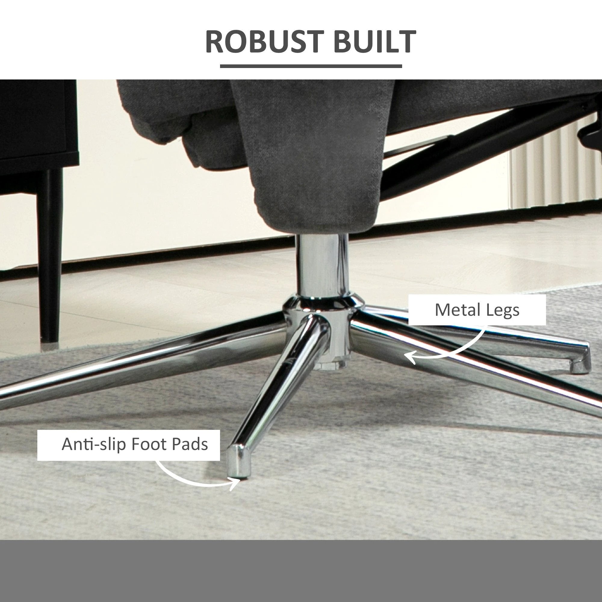 HOMCOM Recliner Chair with Footstool with Adjustable Back - Recliner