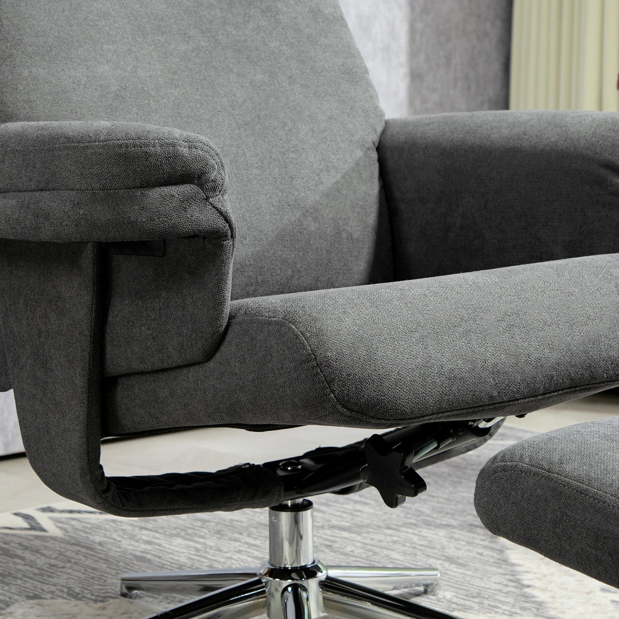 HOMCOM Recliner Chair with Footstool with Adjustable Back by HOMCOM