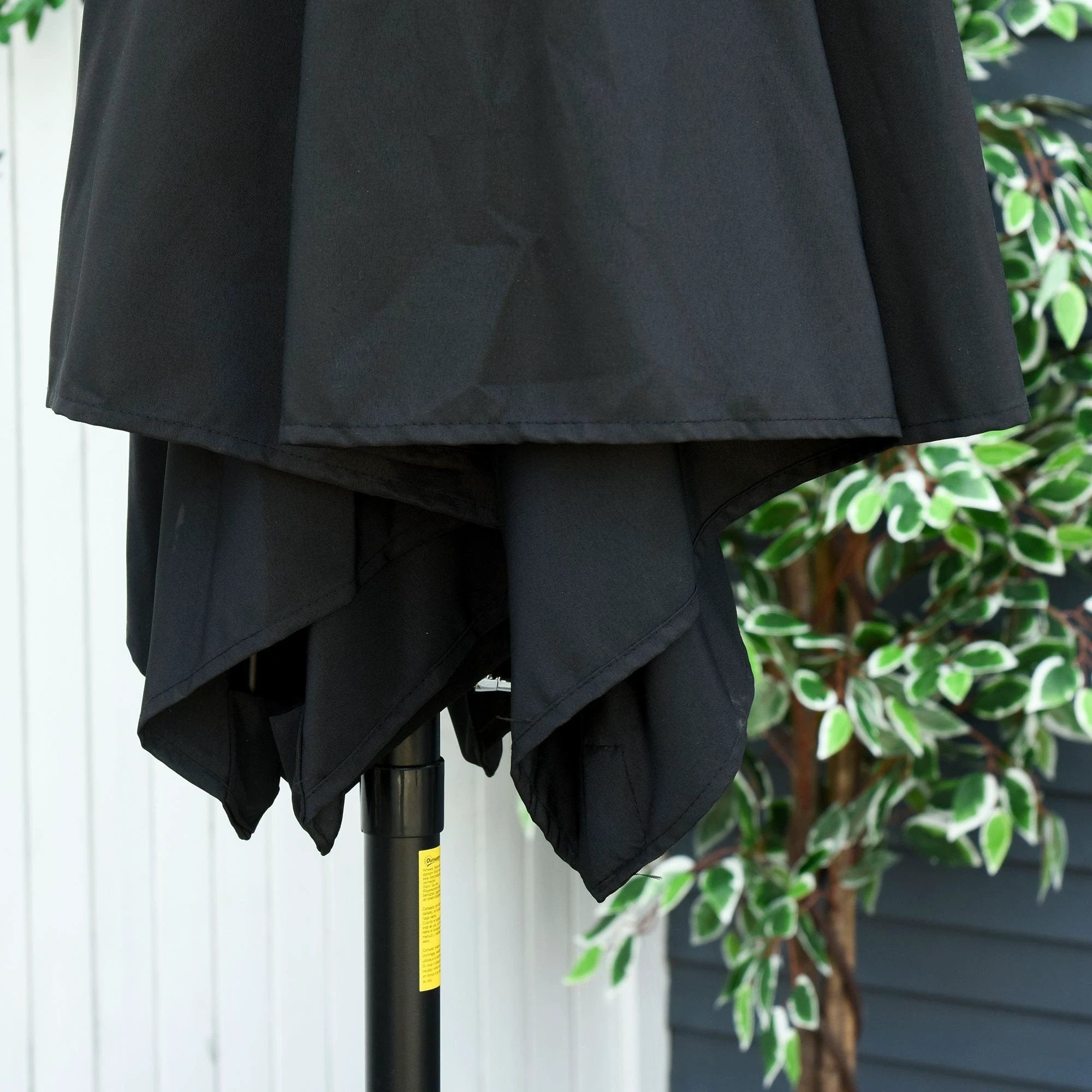 Outsunny Outsunny Patio Umbrella Parasol Sun Shade Garden Aluminium Black 2.7M - Parasol