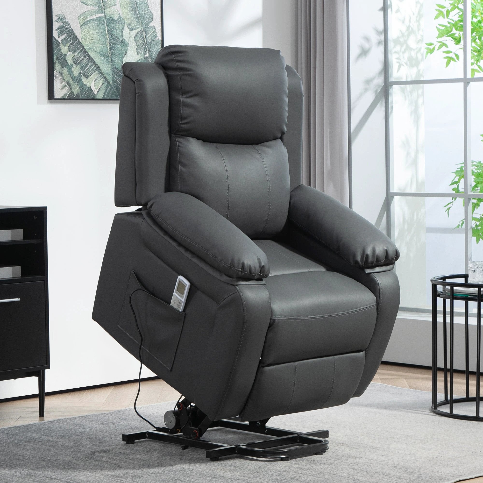 HOMCOM Riser and Recliner Chair Power Lift Recliner with Remote - Recliner