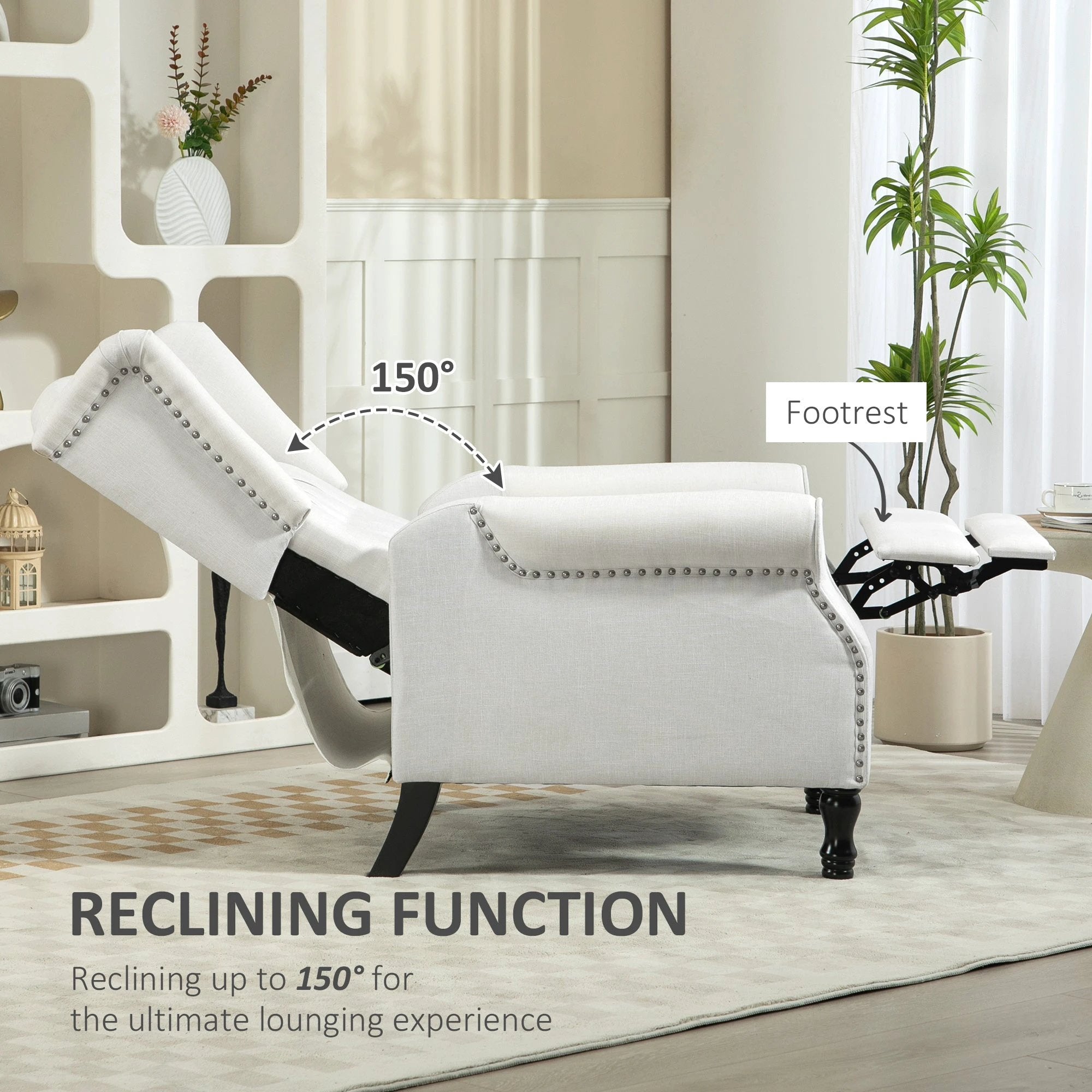 HOMCOM Manual Reclining Armchair Recliner with Footrest by HOMCOM