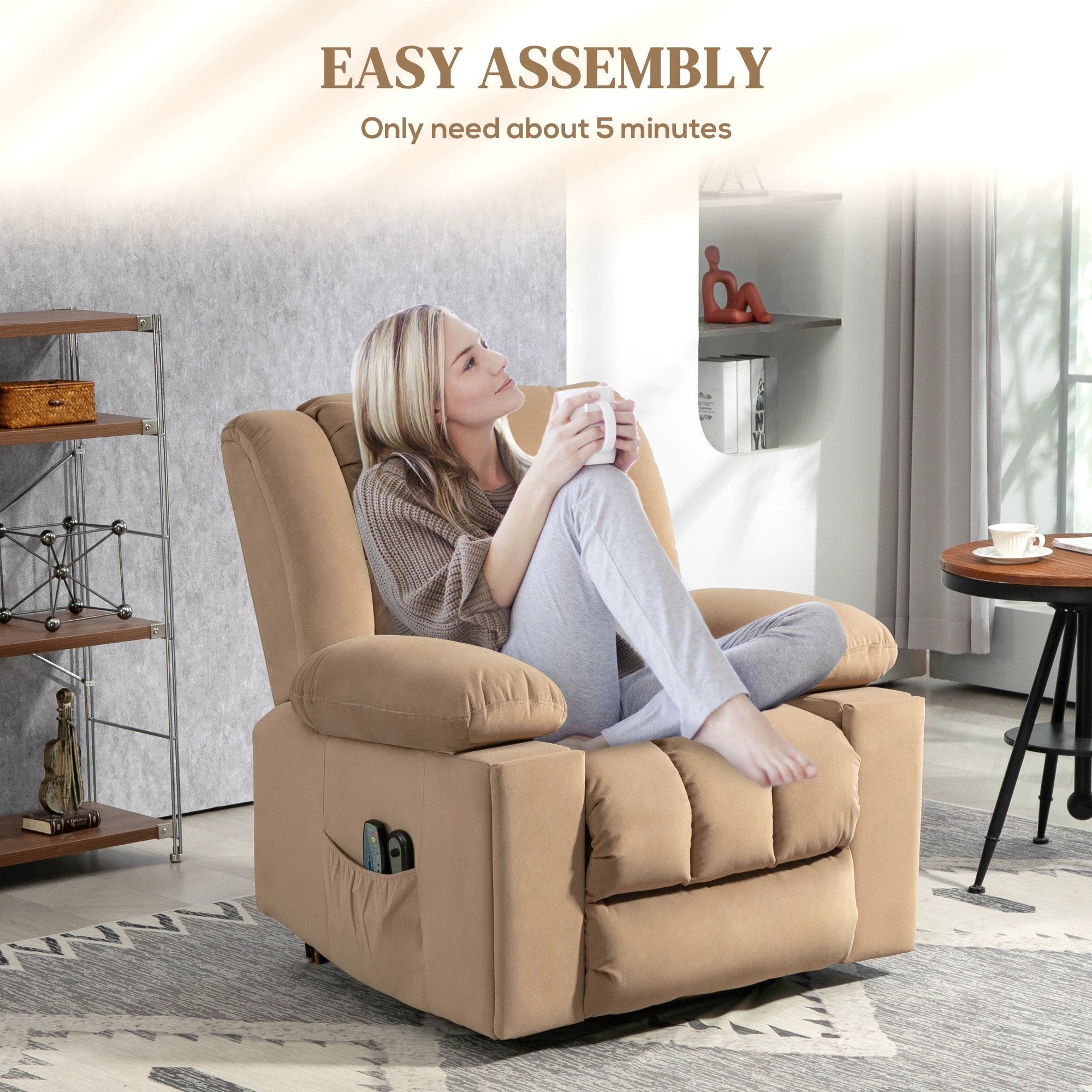 HOMCOM Power Lift Recliner Chair with Vibration Massage, USB by HOMCOM