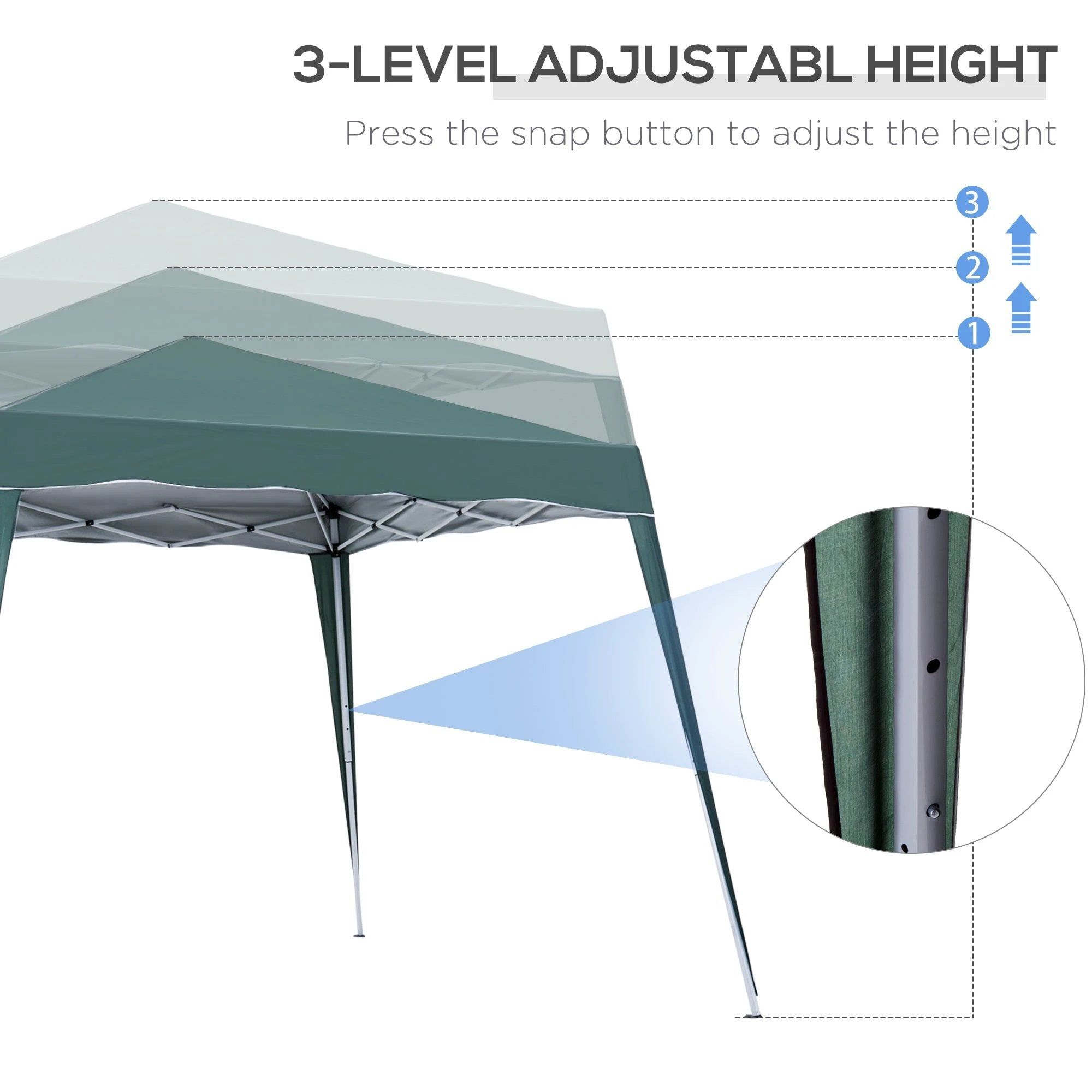 Garden Pop up Gazebo Tent Party Water-resistant 2.5 x 2.5M Green Outsunny by Unbranded