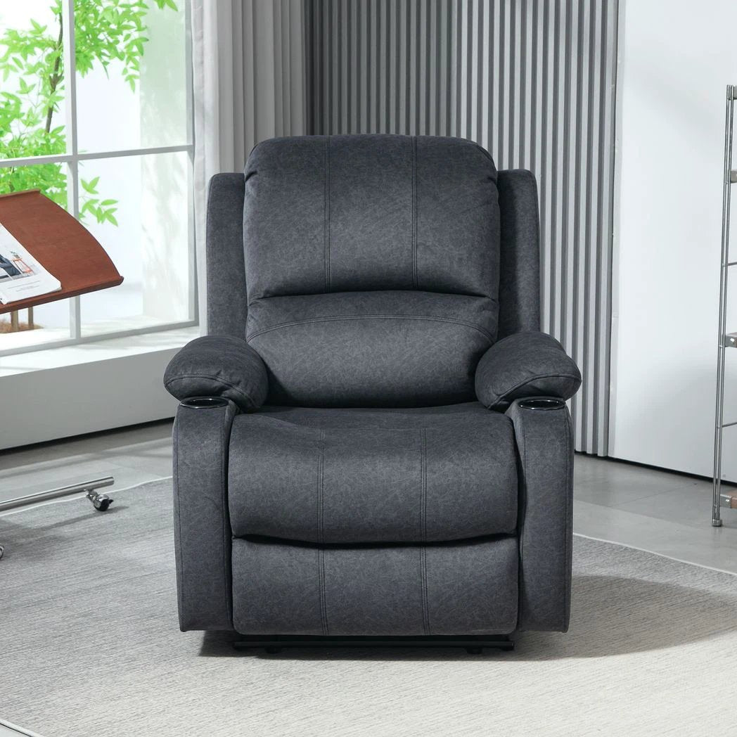 HOMCOM Recliner Armchair for Living Room, Recliner Chair with Cup Holder by HOMCOM