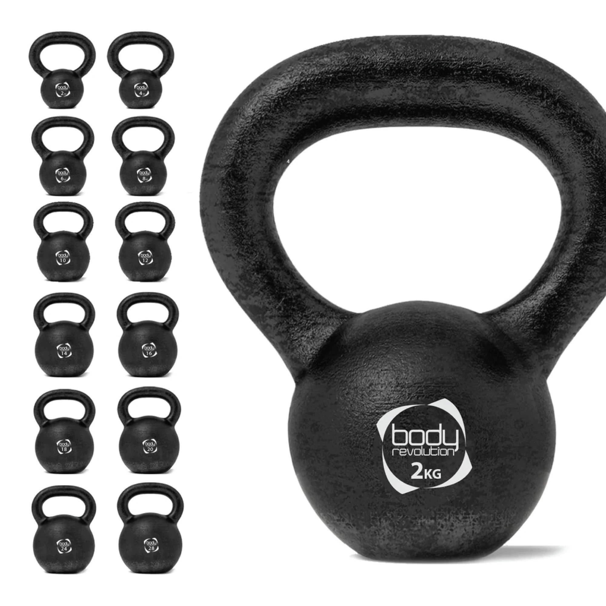 Body Revolution 2 kg Cast Iron Kettlebells by Monster Shop
