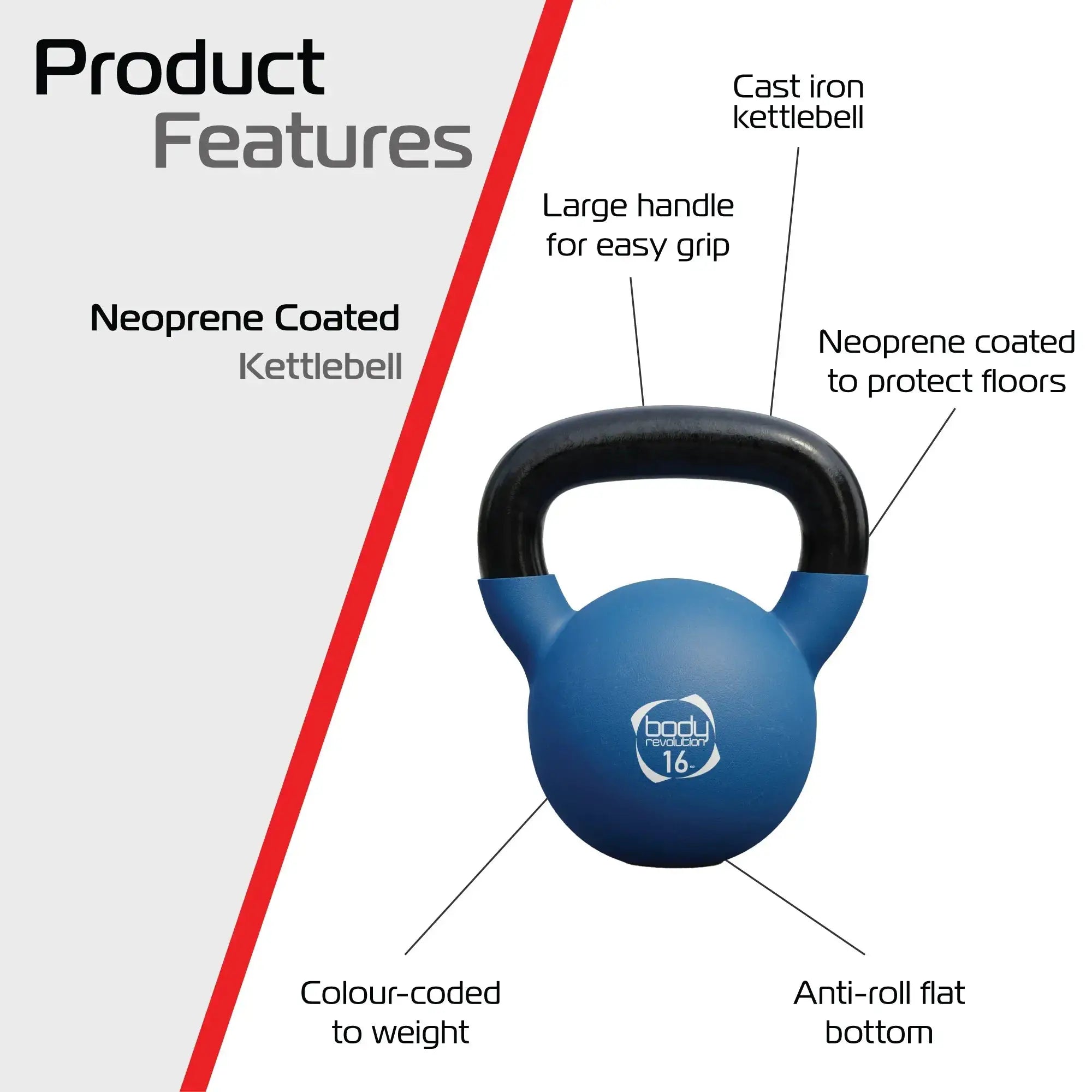 Monster Shop Body Revolution 16kg Neoprene Kettlebells -
