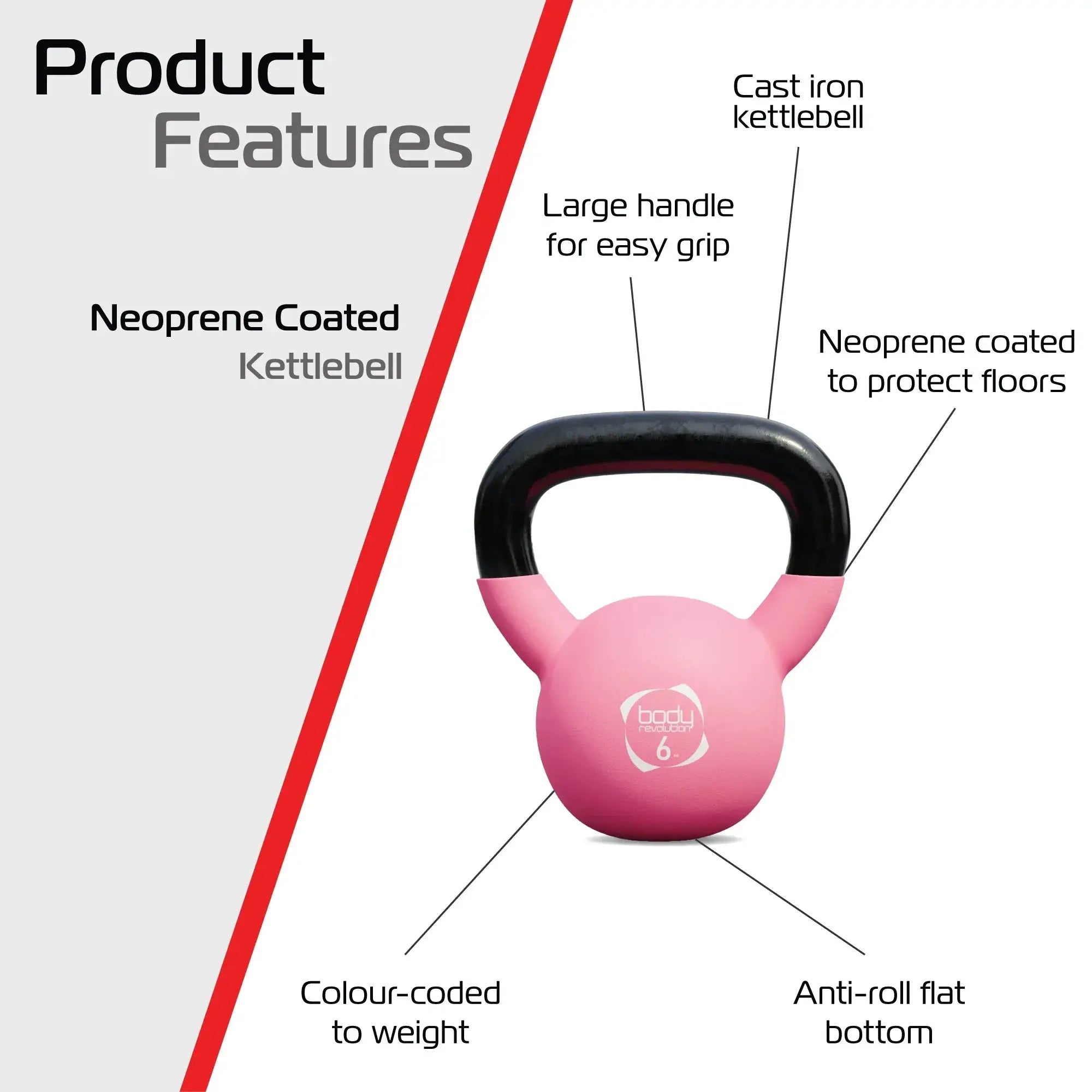 Monster Shop Body Revolution 6kg Neoprene Kettlebells -