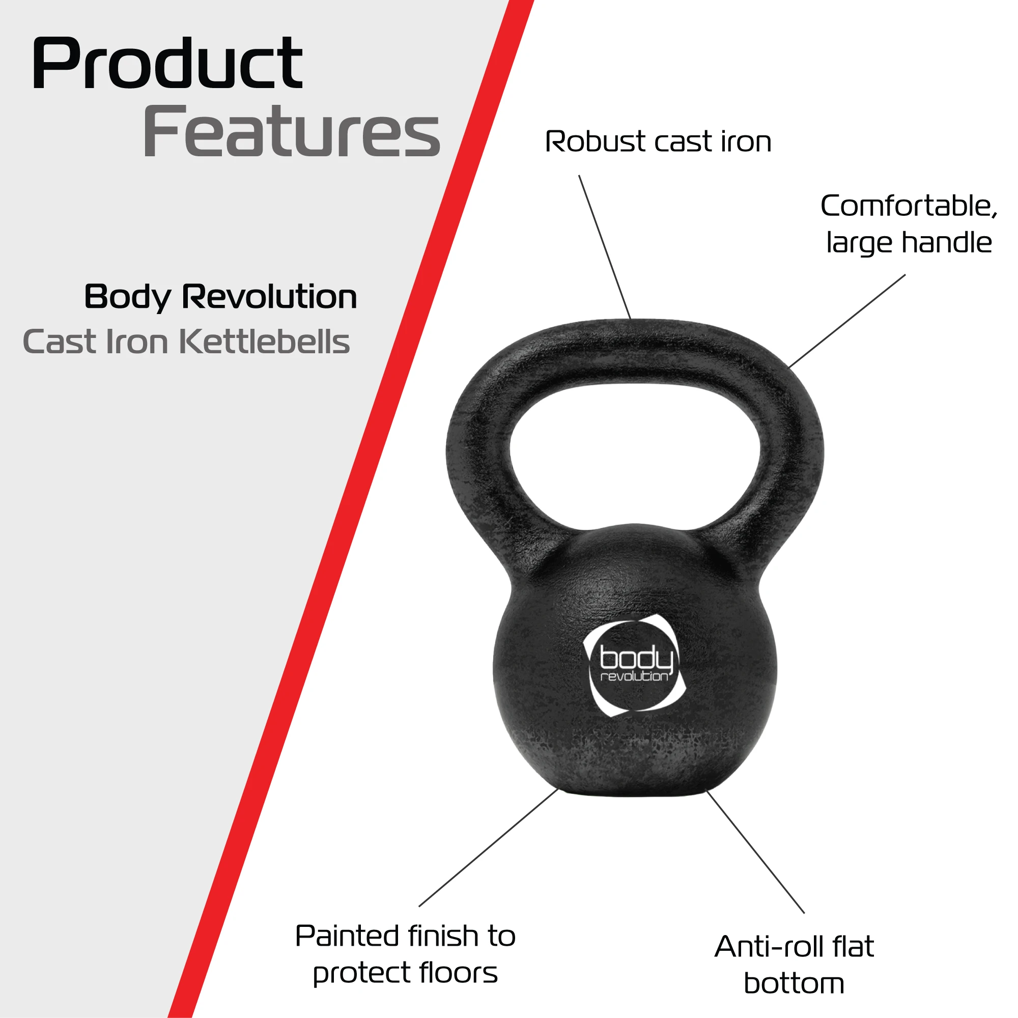 Monster Shop Body Revolution 6 kg Cast Iron Kettlebells -