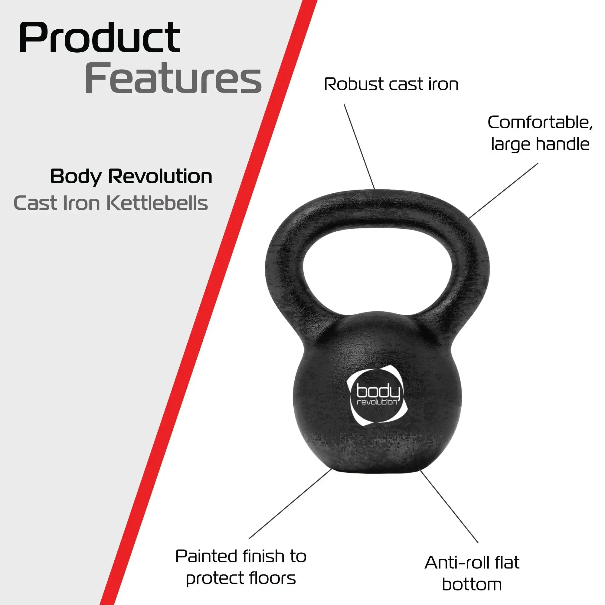 Monster Shop Body Revolution 16 kg Cast Iron Kettlebells -