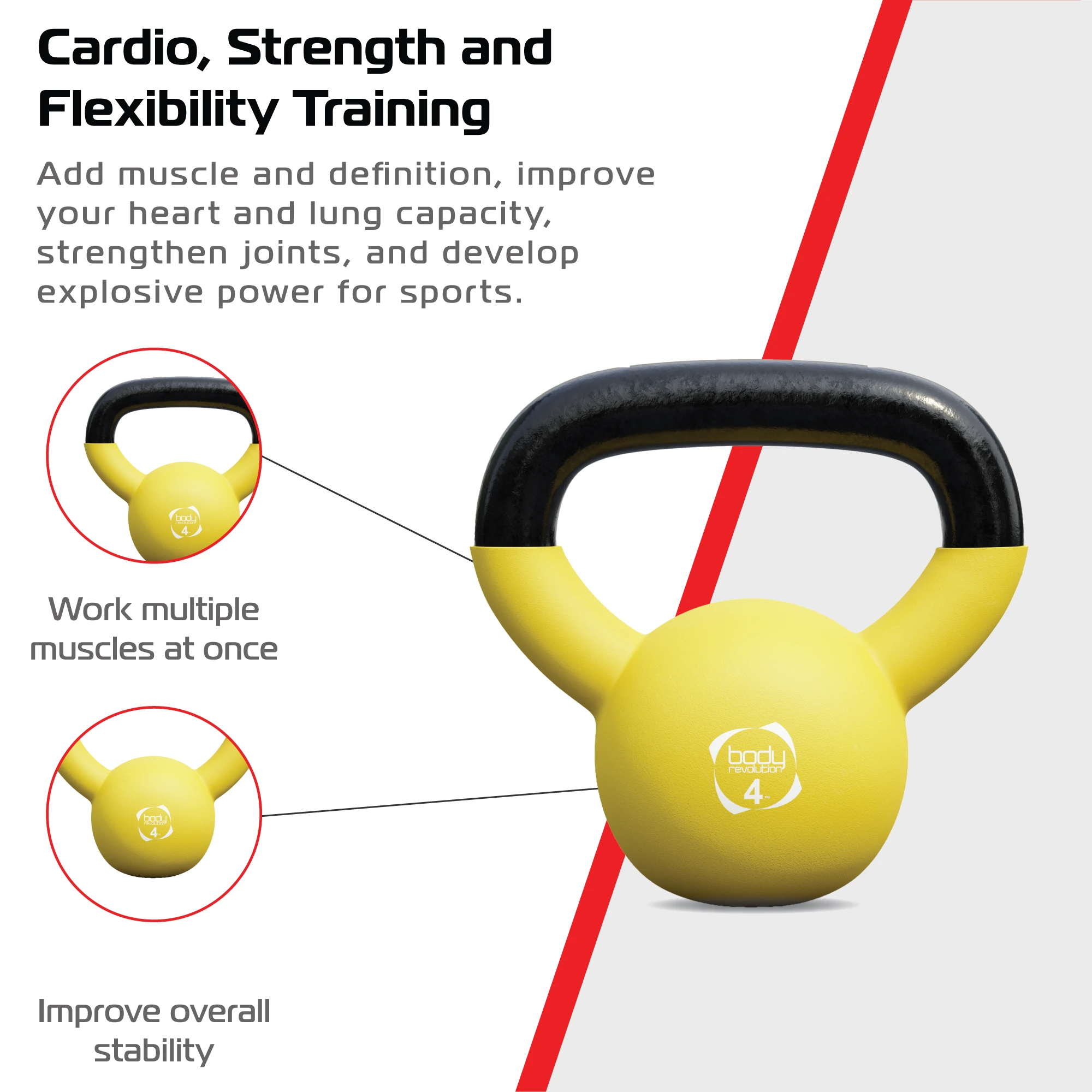 Monster Shop Body Revolution 4kg Neoprene Kettlebells -
