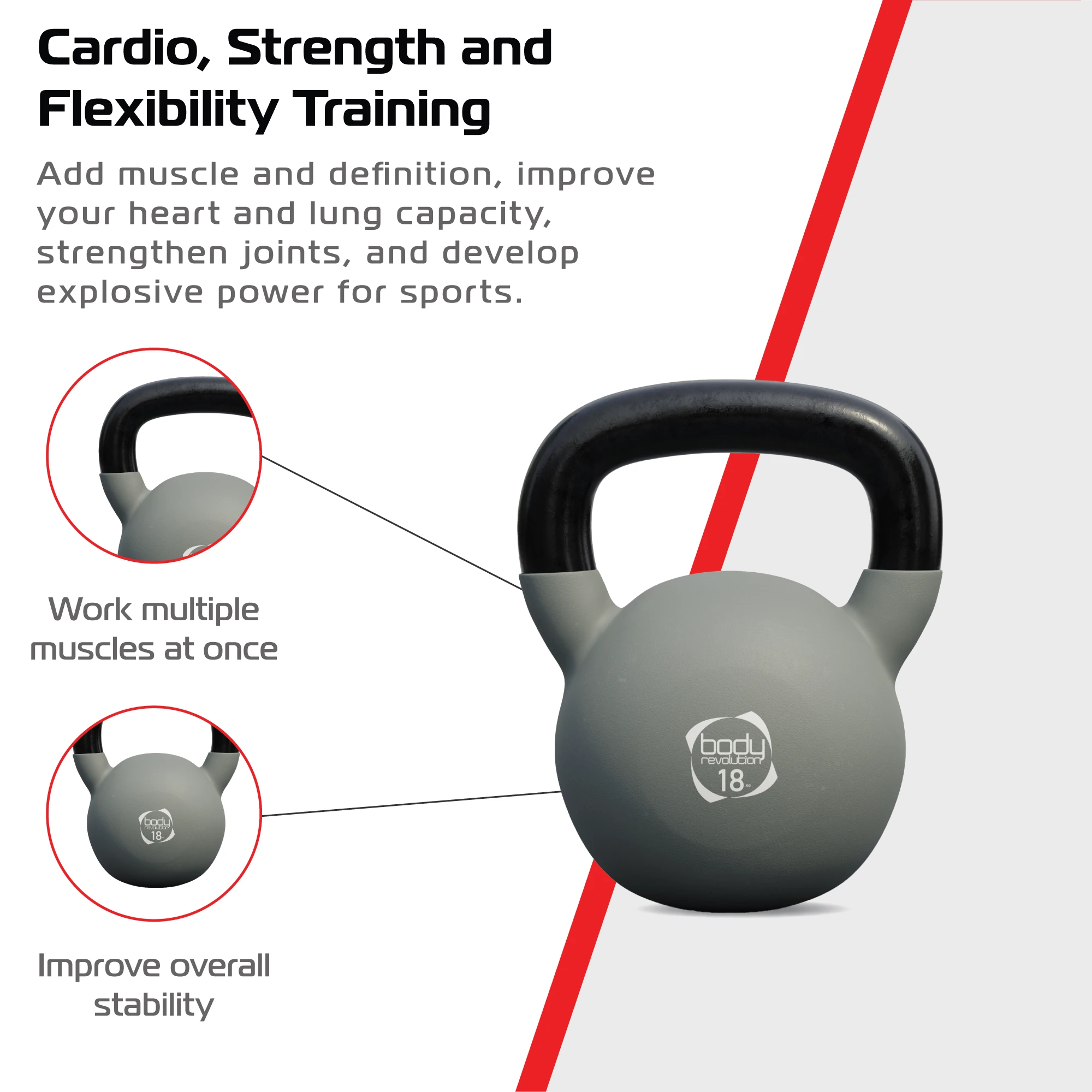 Monster Shop Body Revolution 18kg Neoprene Kettlebells -