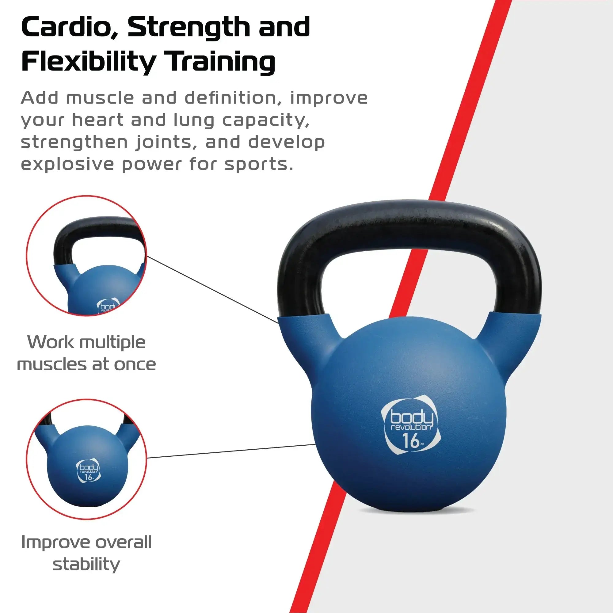 Monster Shop Body Revolution 16kg Neoprene Kettlebells -
